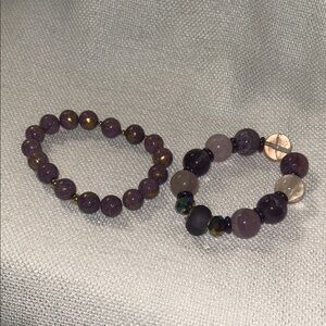 Elegant Purple Beaded Bracelet Set